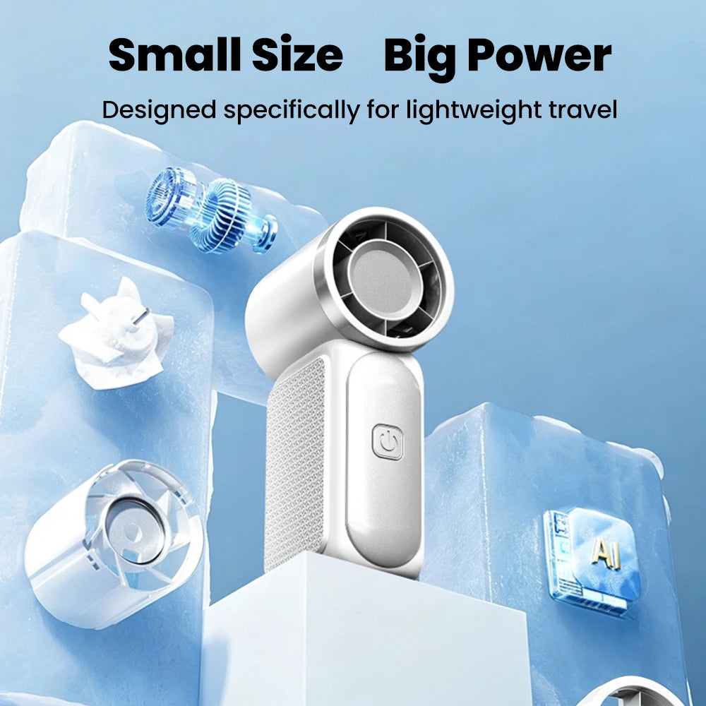 Mini Fan Handheld Portable Outdoor Small Fan 5-speed Adjust Ultra Mini Fan Type-C Rechargeable Home Office Summer Cooling Fans