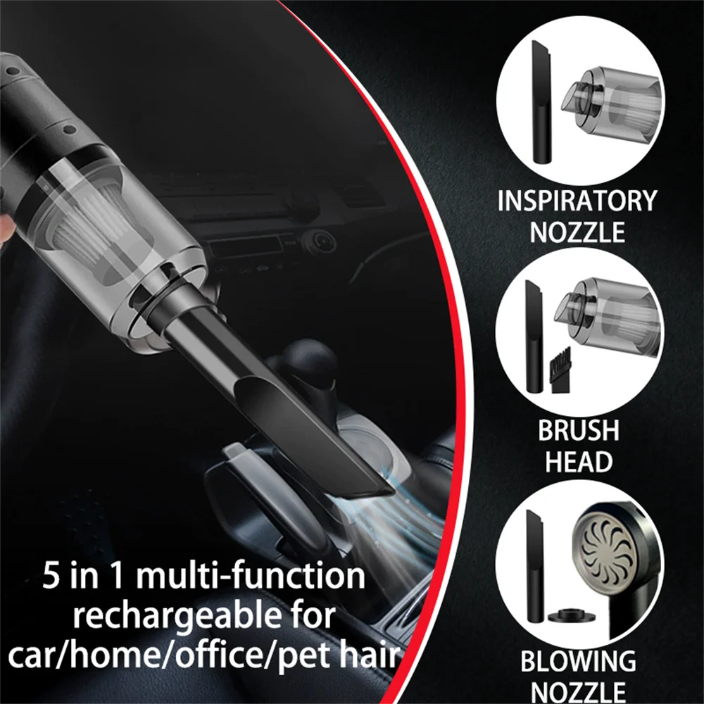 Car Vacuum Cleaner Portable Small Vacuum Cleaner For Multi Purpose Vehicles Small Household Pump Handheld Car Vacuum Cleaner