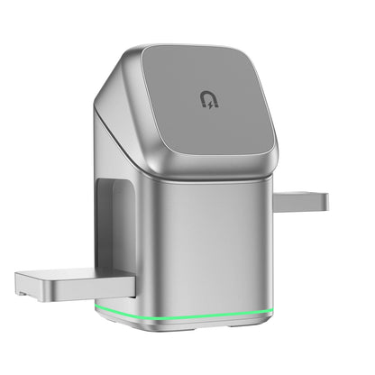 3 in 1 Rotating Wireless Charging Station, Magnetic Charger Stand for Phone & iWatch & Wireless Earbuds,Adjustable Charging Dock