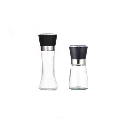 Premium Stainless Steel Pepper Grinder, Durable Glass Body, Adjustable Coarseness Handheld Spice Mill